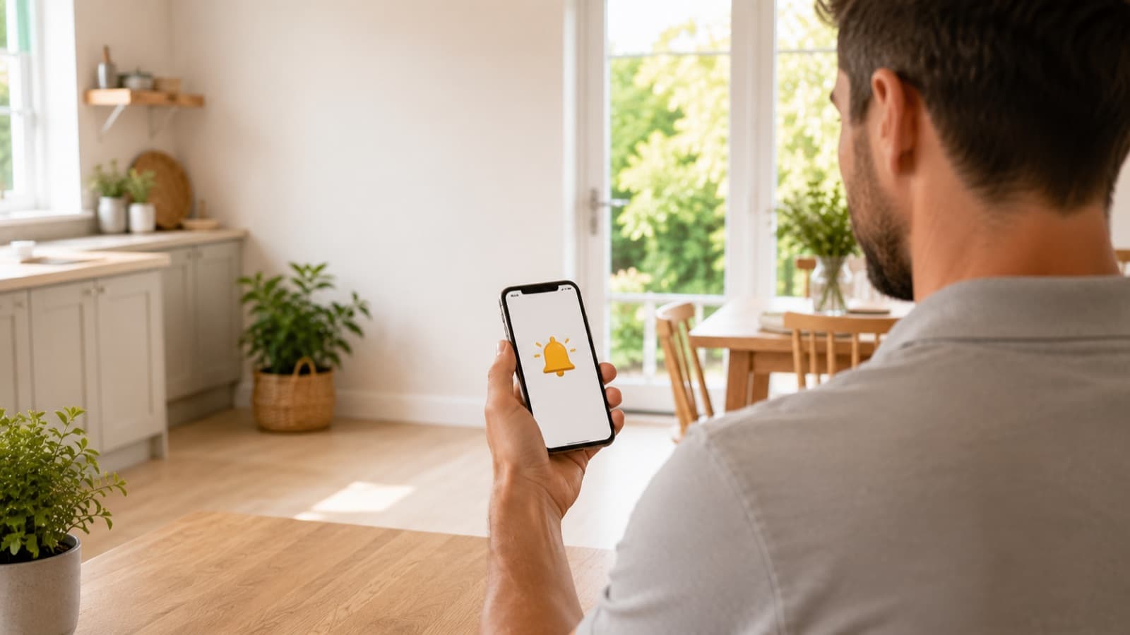 A person checking a booking notification on their phone