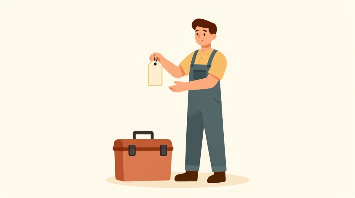 Illustration of an independent local service partner setting their own price on a clipboard